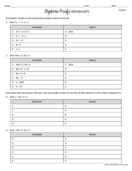 Algebraic Proofs Worksheet.pdf - Algebraic Proofs Worksheet Name - Worksheets Library