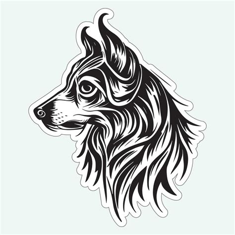 Dog art black and white sticker for printing 27697289 Vector Art at ...