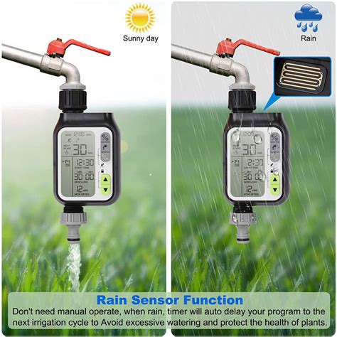 New KCASA Automatic Rain Sensor Watering Irrigation Timer Waterproof Watering System Irrigation ...