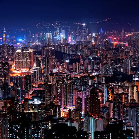 Download wallpaper: Hong Kong night lights 2224x2224