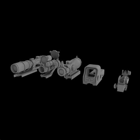 3d model m16a3 m4 accessories m16 m203