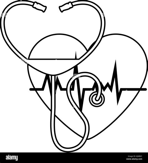 heart with stethoscope medical vector illustration design Stock Vector ...