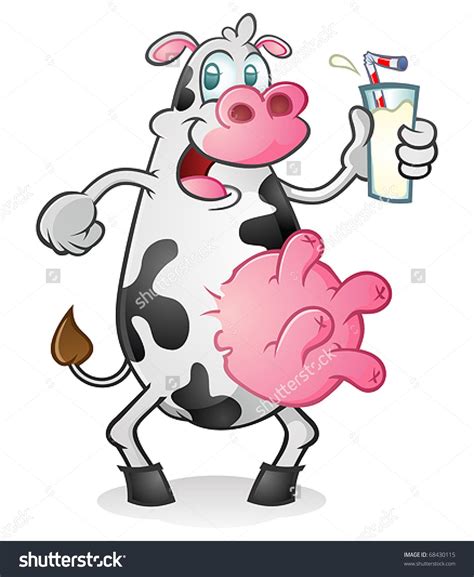 Happy Retro Cow Cartoon Character Drinking Milk | Cartoon cow, Cow, Cow wallpaper