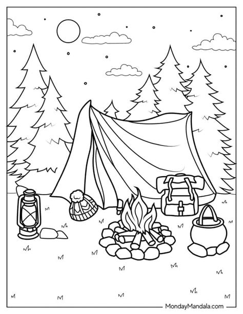 coloring pages camping ready for download