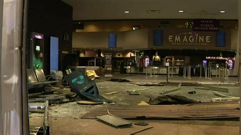 Pickup truck smashes into Emagine Canton theatre - YouTube