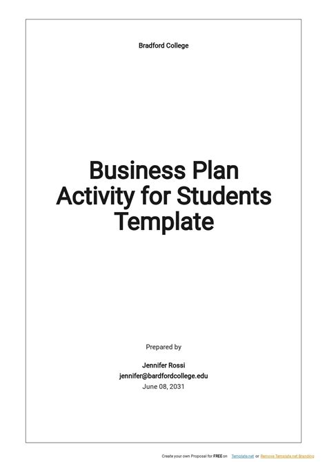 Business Activity Plan Templates - Documents, Design, Free, Download ...