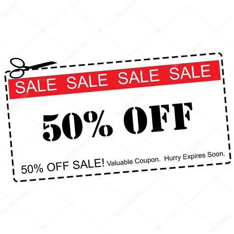 Fifty Percent Off Sale Coupon — Stock Photo © mybaitshop #42304991