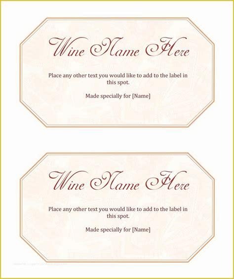 Free Wine Label Template for Word Of Wine Label Template Make Your Own ...