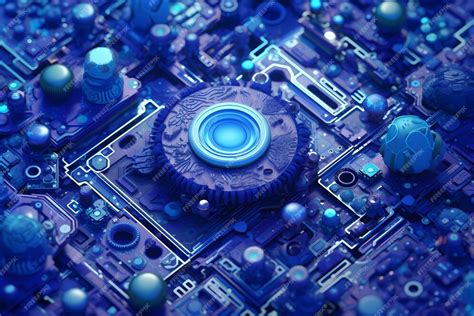 Free Photo | Blue motherboard hardware background