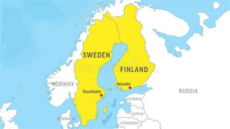 Sweden and Finland Map. Zoom on World Map. Vector Illustration Stock ...