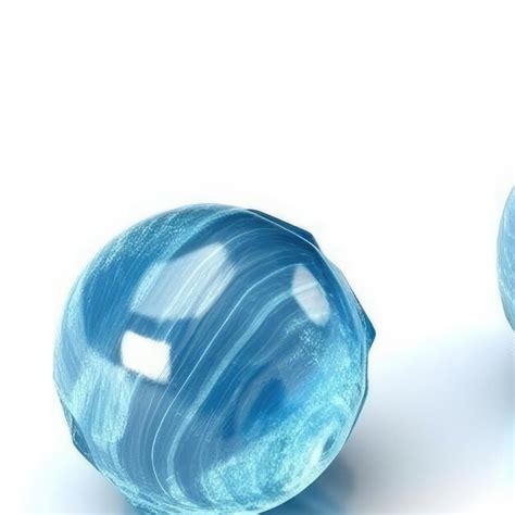 Premium Photo | Two blue glass balls are shown with one being reflected ...