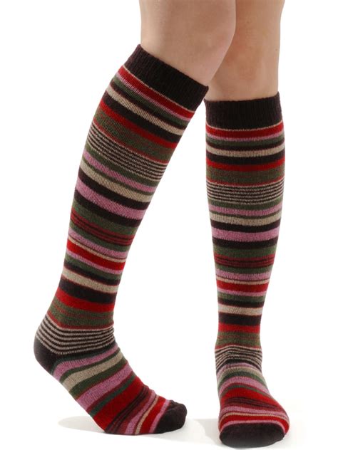 Cashmere Int - Womens Stripe Knee Socks Cashmere Blend 8 Color Options - Walmart.com - Walmart.com