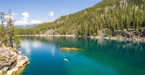 Swim at Jasper National Park's Horseshoe Lake, Jasper, Alberta