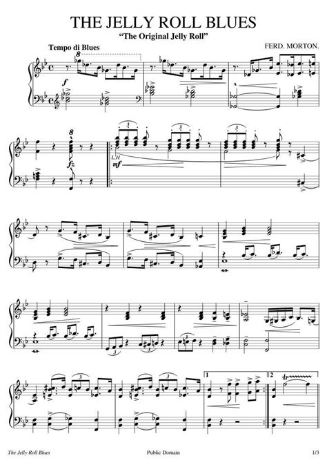 Free sheet music : Morton, Jelly Roll - The Jelly Roll Blues (Piano solo)