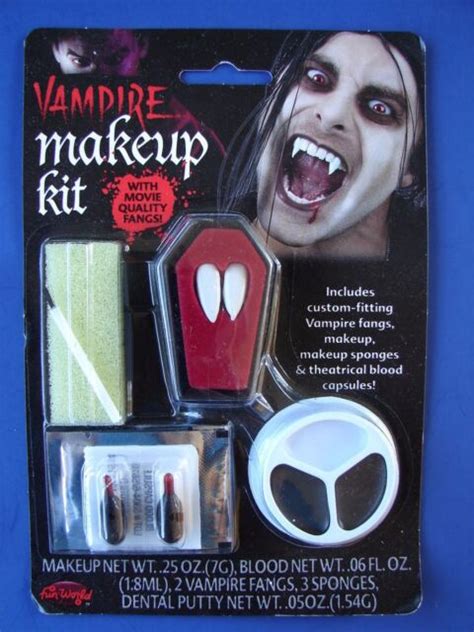 NEW Vampire Dracula Theatrical Makeup Kit Fangs Set Costume Make Up ...