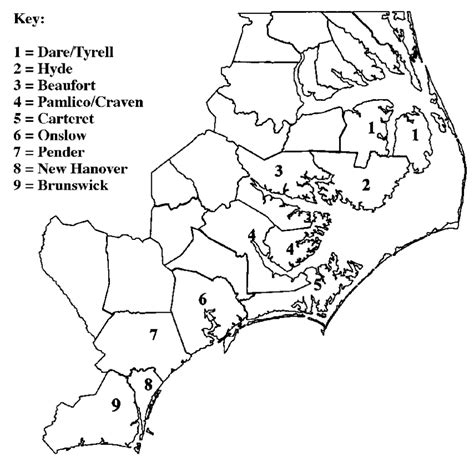 Coastal Counties in North Carolina | Download Scientific Diagram