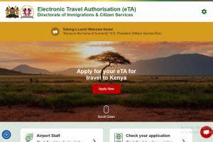 Kenya Issues Update on Electronic Travel Authorization (ETA)