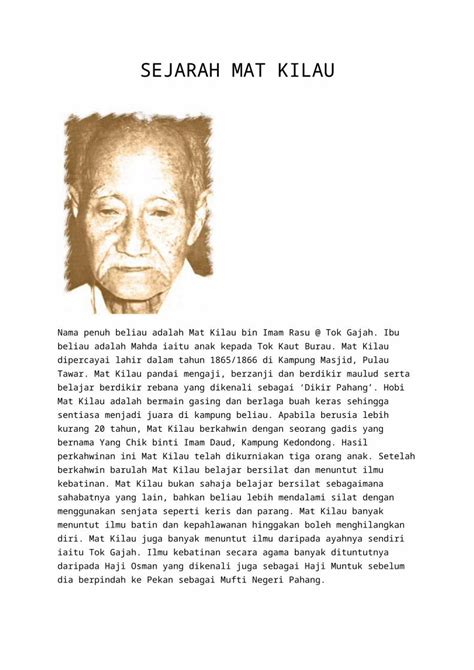 (DOC) Sejarah Mat Kilau - DOKUMEN.TIPS