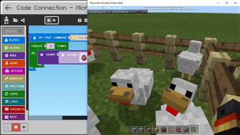 Chickens! - MakeCode for Minecraft Code Builder - YouTube