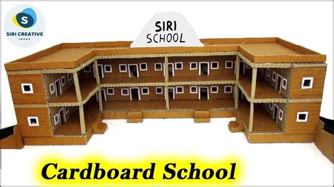 Cardboard School Model | Easy Creative School Project Ideas for School ...