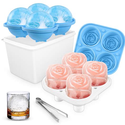 Silicone Ice Cube Mold for Freezer: Large Ice Cube Tray - Whiskey Ice ...