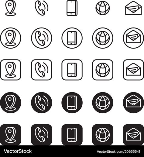 Contact information icons Royalty Free Vector Image