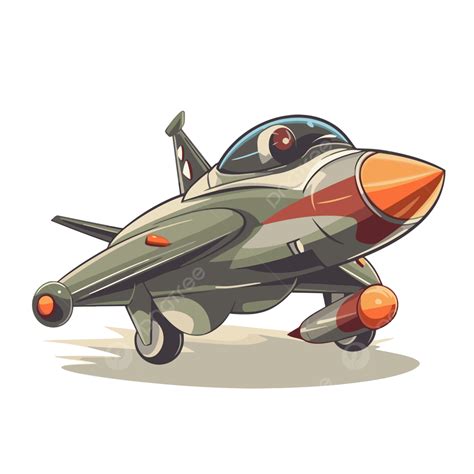 Fighter Jet Vector, Sticker Clipart Cartoon F16 Fighter Jet With A ...