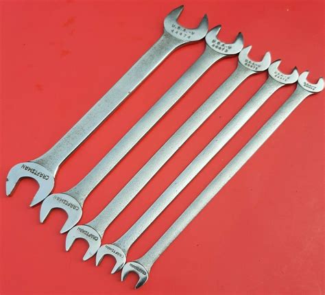 Vintage Craftsman Made In Usa Thin Tappet Wrench 5 Piece Set V Series 3/8-7/8"