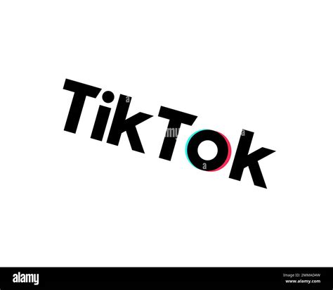 TikTok, rotated, white background logo, brand name Stock Photo - Alamy