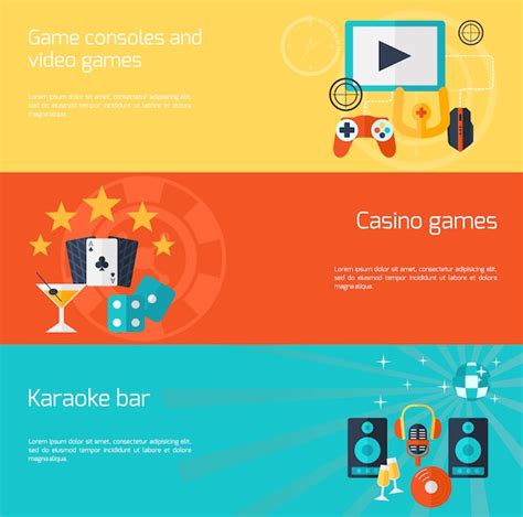 Entertainment flat banner set | Free Vector