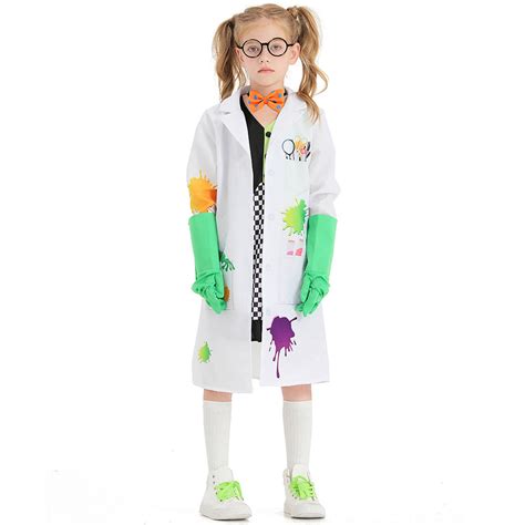 Kids Mad Scientist Costume Set with Wig Lab Coat Bow Tie Eyeglass - Walmart.com