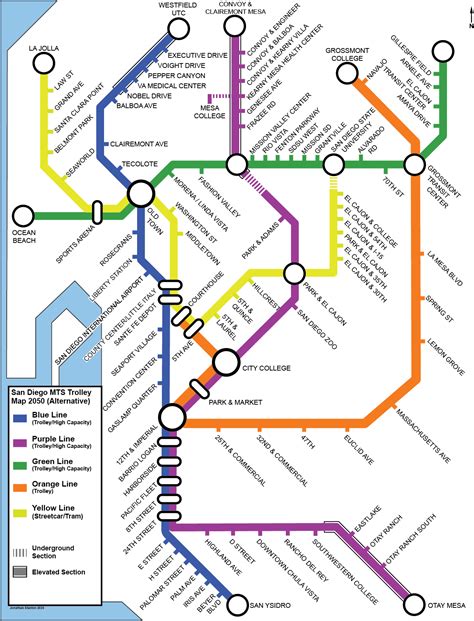 Thoughts on my version of a future trolley map? : r/sandiego