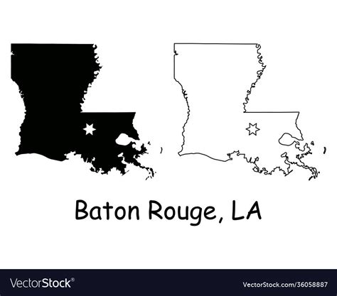 Baton rouge louisiana la state border usa map Vector Image