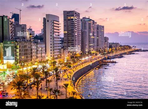 Skyline, View of Corniche, Beirut, Lebanon Stock Photo - Alamy