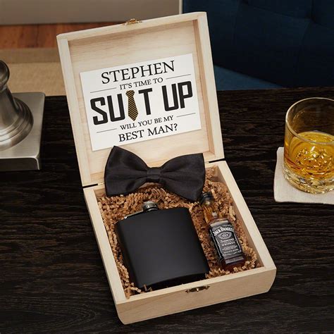Personalized Groomsmen Gifts and Wooden Crate Set