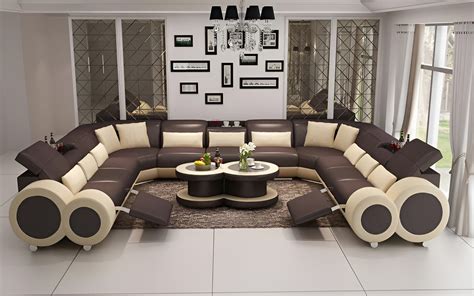 Aetius XL Modern U-Shape Leather Sectional with Recliner – Jubilee ...