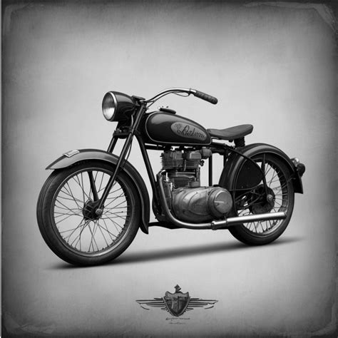 A Classic Old Motorbike - Black And White - High Resolution Images For ...