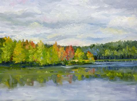 Fine ART Original Lake Landscape Oil Painting