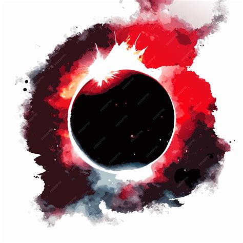 Premium Vector | Solar eclipse watercolor illustration