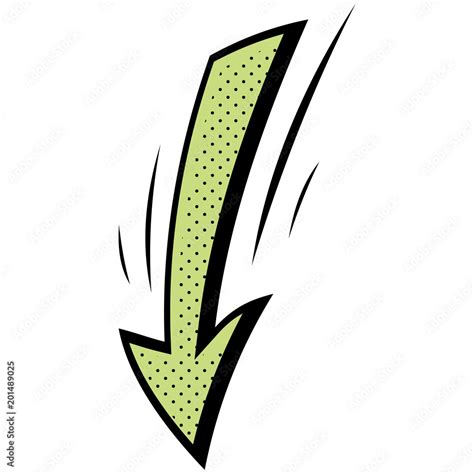 Comic book element. Cartoon green arrow. Vector icon. Stock Vector ...