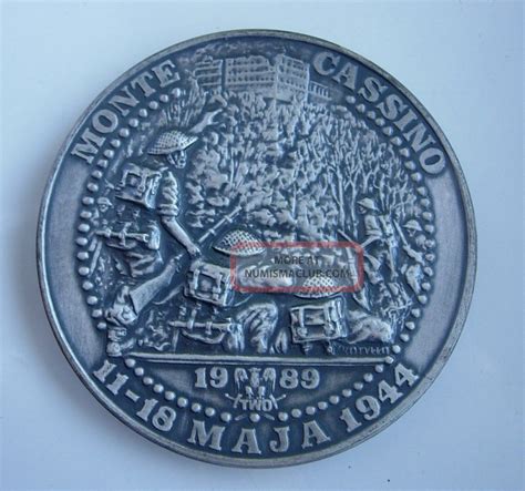 Polish Poland Monte Cassino Wwii Commemorative Medal Silvered Type