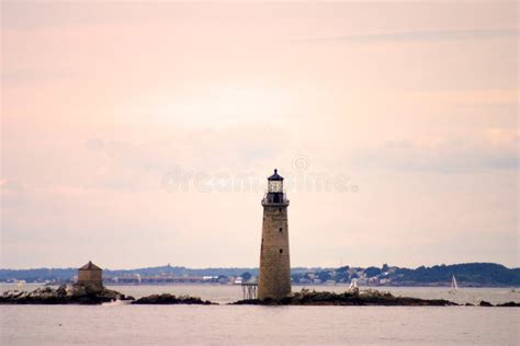 Boston Harbor Lighthouse is the Oldest Lighthouse in New England. Stock Photo - Image of ...