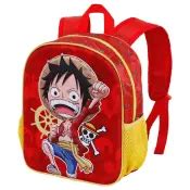 One Piece Luffy Mochila 3D com Rodas Pequena, Vermelha - Papelaria - WOOK