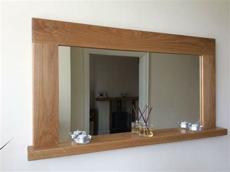 *Beautiful Quality Handmade Solid Oak Wooden Mirror With Shelf* | eBay ...