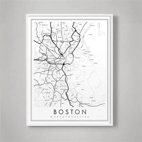 Boston Map Print, Boston Map Poster, City Map Print, Boston Map Art ...