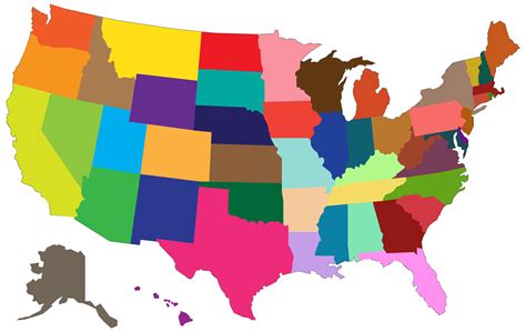 멀티 컬러 미국 지도 | 공용 도메인 벡터