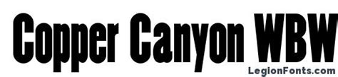 Copper Canyon WBW Font Download Free / LegionFonts