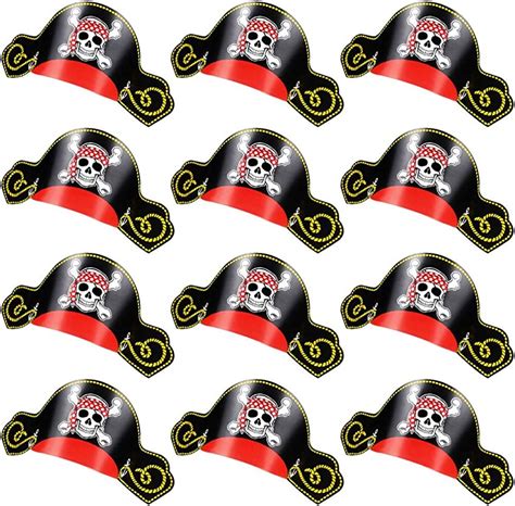 Paper Pirate Party Hats for Kids, Set of 12, Pirate Party Supplies, Ha ...