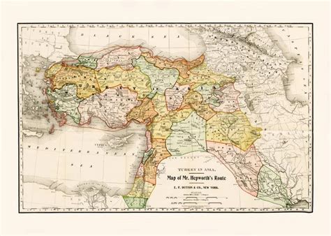 VINTAGE MAP of TURKEY Historical Map of Turkey Office Wall - Etsy | Vintage map, Historical maps ...