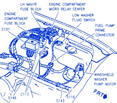 Cadillac DeVille Concours 1995 Engine Compartment Electrical Circuit Wiring Diagram - CarFuseBox